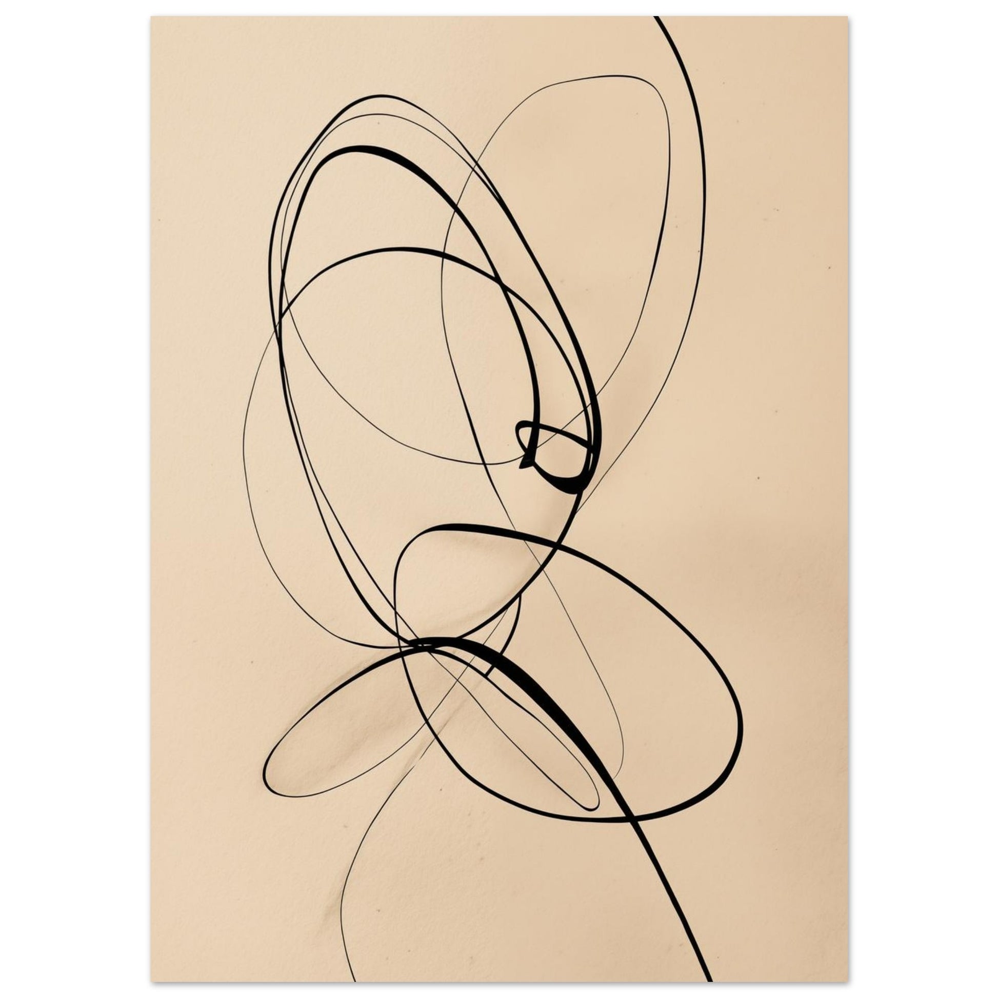 Tanz der Linien – Abstrakte Bewegung in Minimalismus 13x18 cm - Pixara