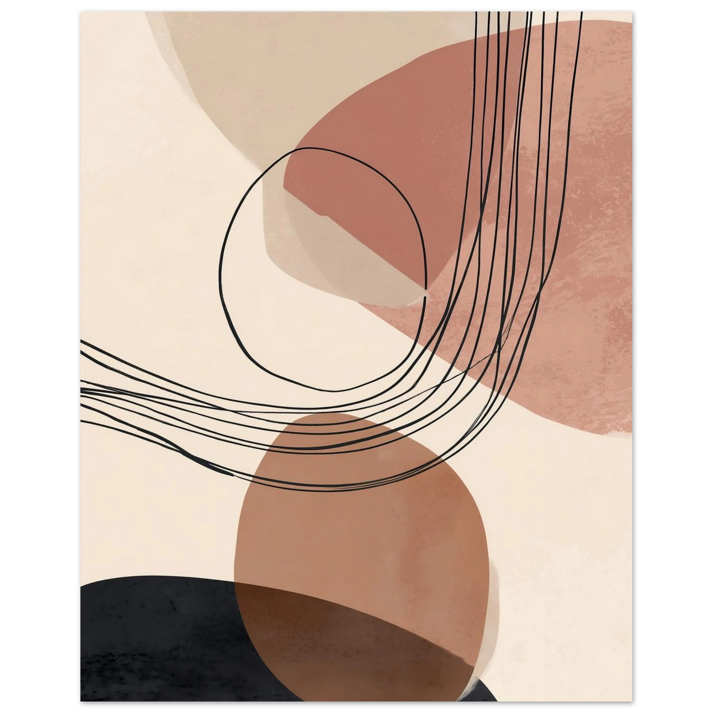 Modern Shapes II – Abstrakte Balance in warmen Tönen Poster 20x25 cm - Pixara