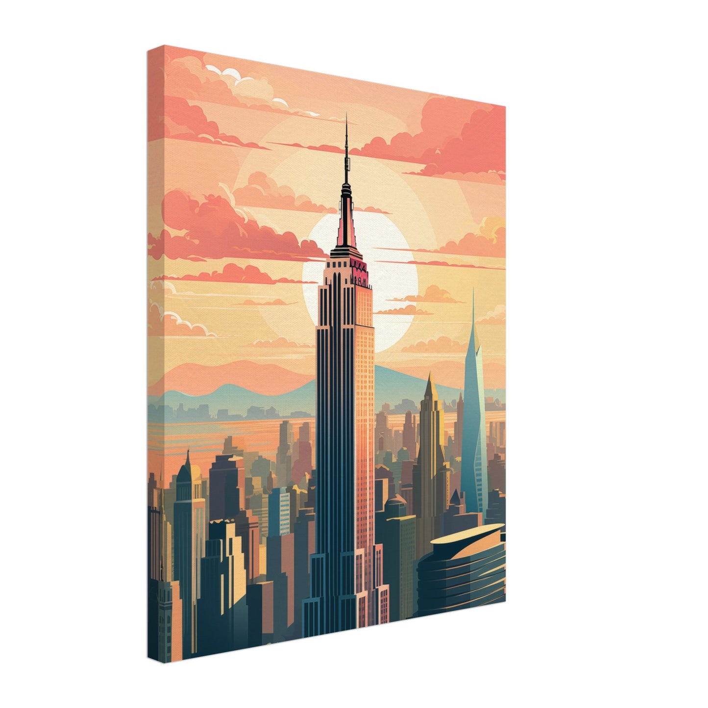 New York Skyline im Morgengrauen Leinwand 40x50 cm - Pixara