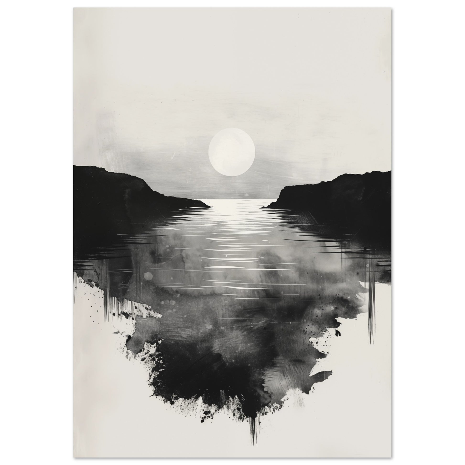 Mondnacht am See Poster A4 21x29.7 cm - Pixara