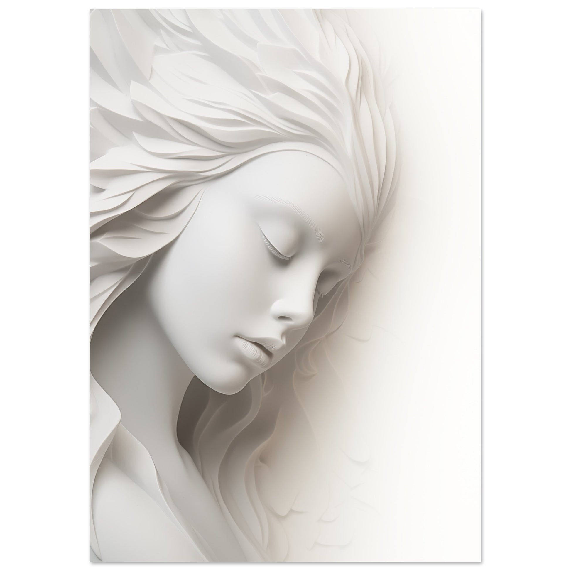 Gedankenstille in Marmor Poster A4 21x29.7 cm - Pixara