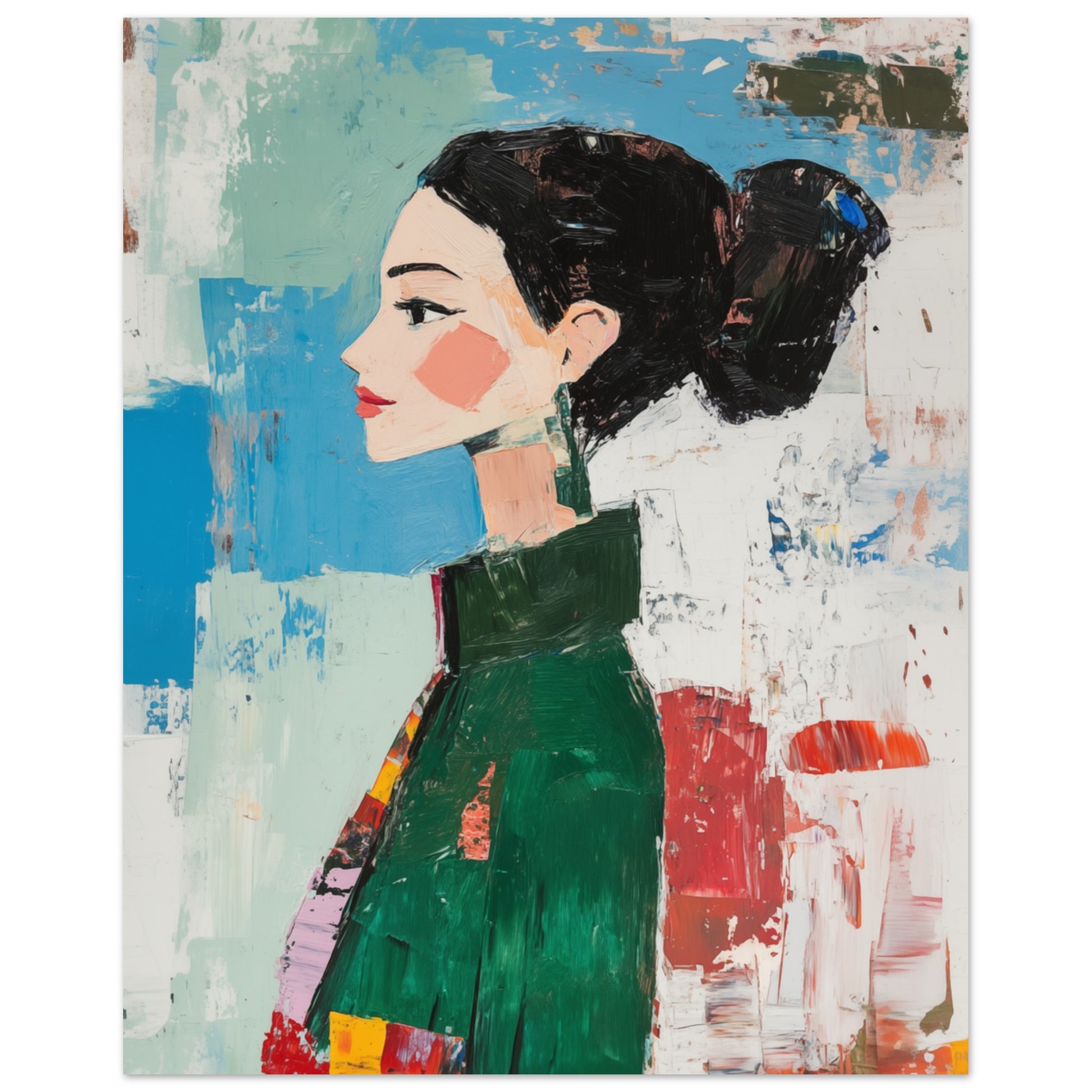 Abstraktes modernes Porträt Poster 20x25 cm - Pixara