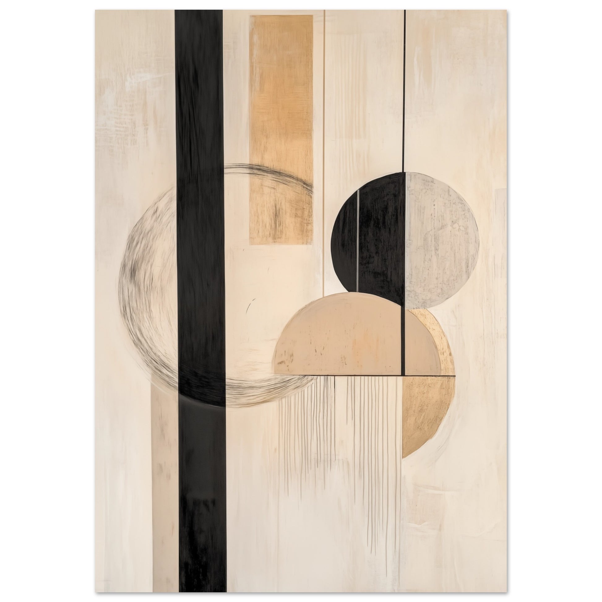 Zeitlose Geometrie – Minimalistische Komposition 21x29.7 cm - Pixara