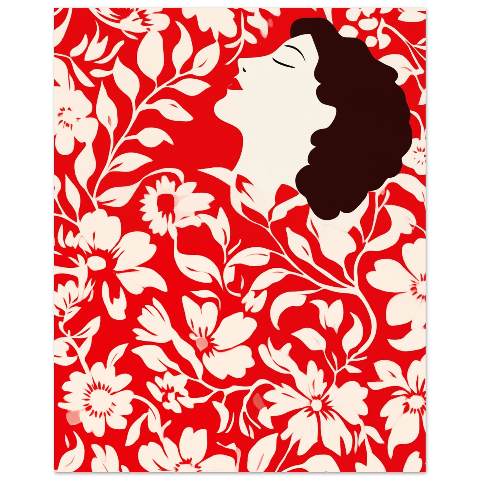 Blossom Dreams – Florale Kunst mit weiblicher Silhouette 20x25 cm - Pixara