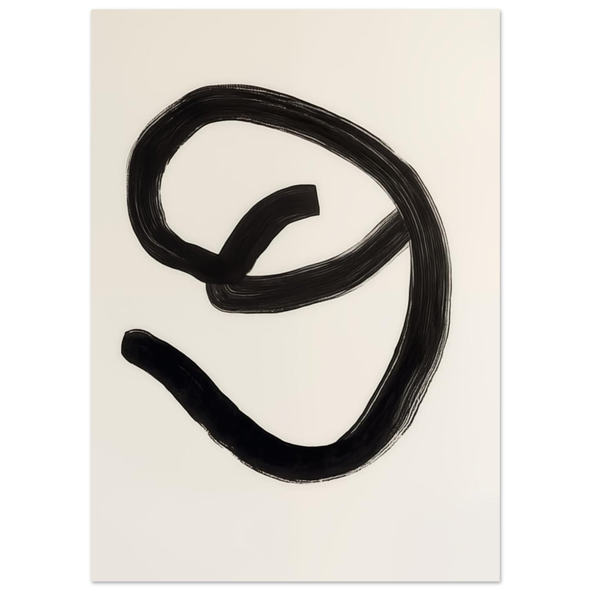 Schwarzer Schwung – Ausdruck in einer Linie 50x70 cm - Pixara