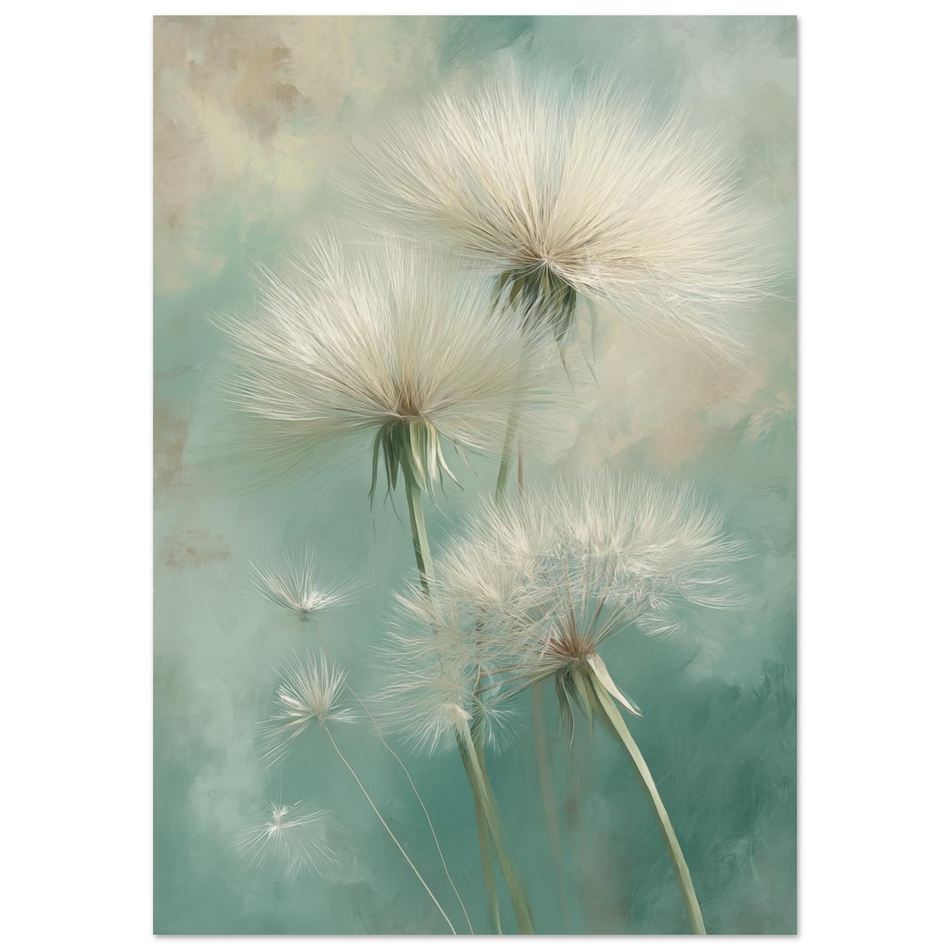 Federleicht – Traumhafte Pusteblumen in Pastell 70x100 cm - Pixara