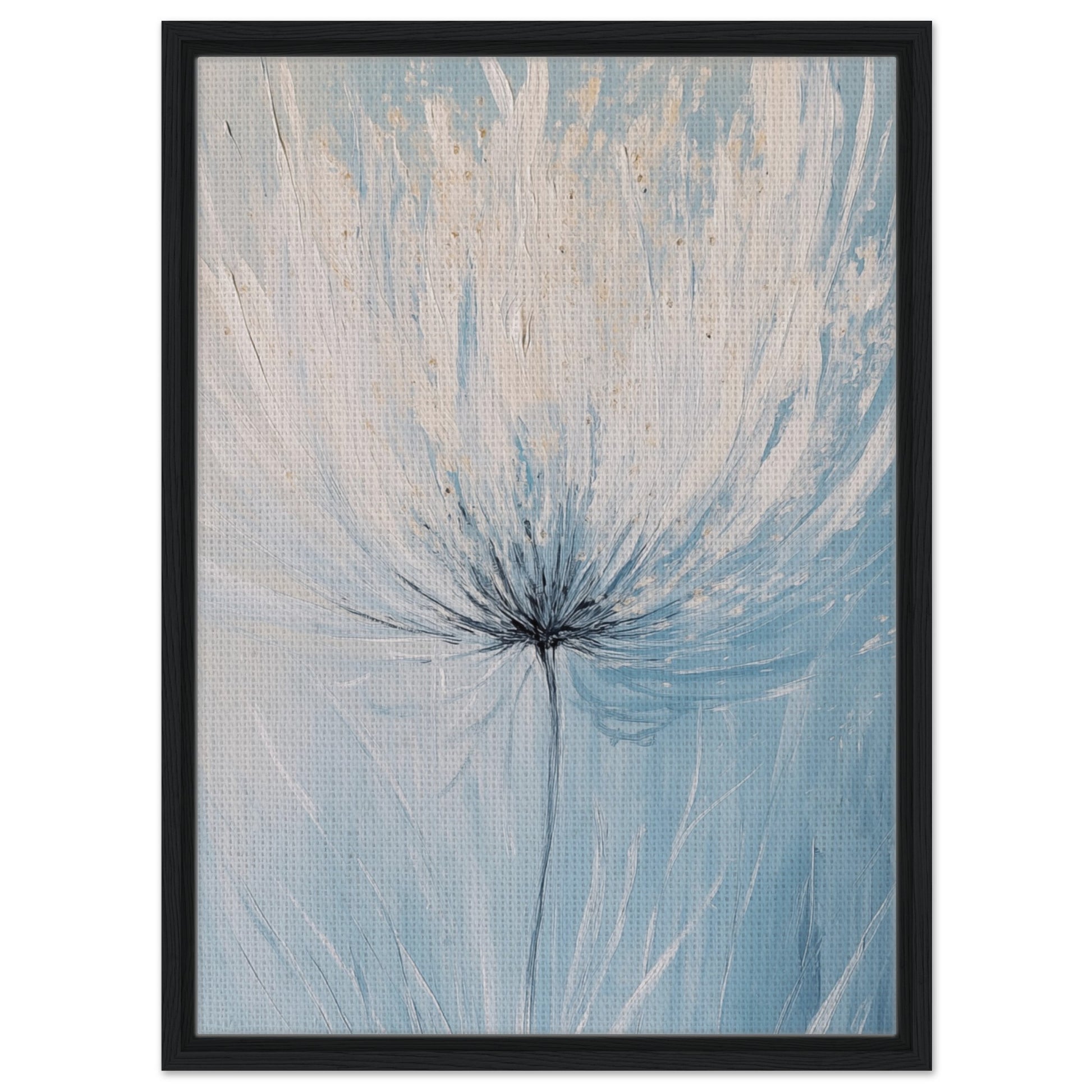 Blühende Sanftheit - Gerahmte Leinwand Schwarzer Rahmen 50x70 cm - Pixara