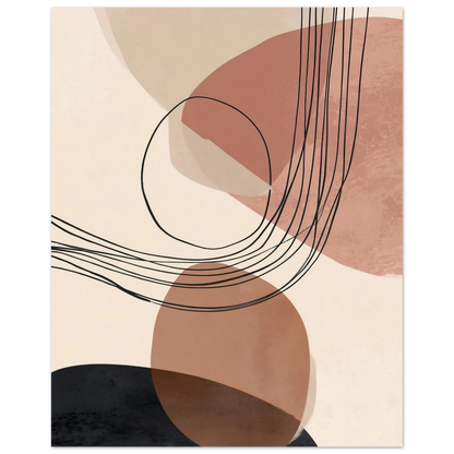 Modern Shapes II – Abstrakte Balance in warmen Tönen Poster 40x50 cm - Pixara