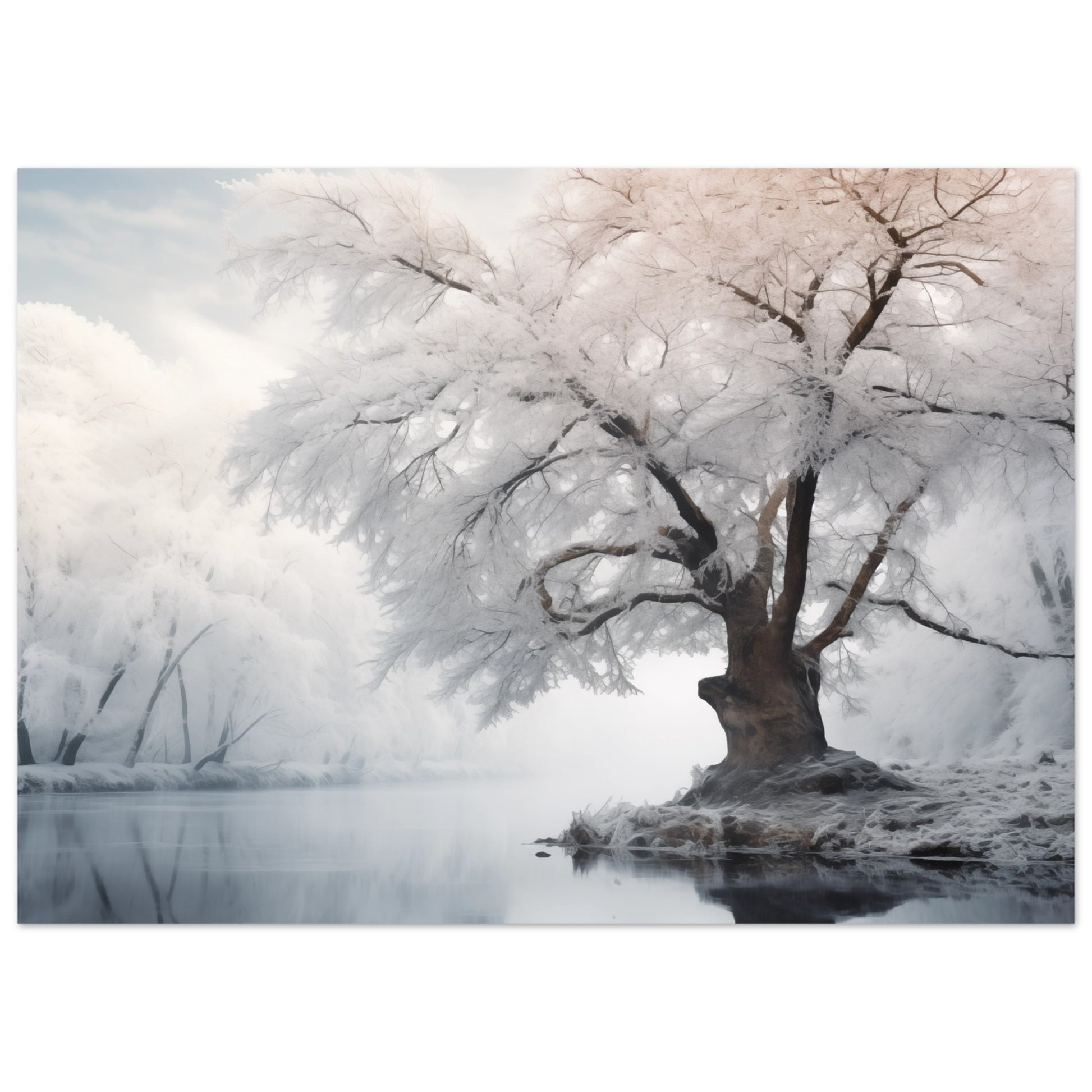 Wintertraum am See Poster 50x70 cm - Pixara