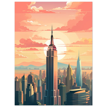 New York Skyline im Morgengrauen Poster 30x40 cm - Pixara