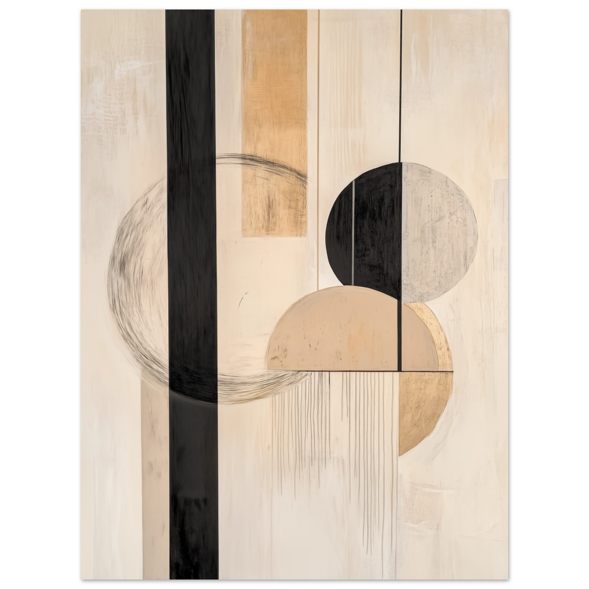 Zeitlose Geometrie – Minimalistische Komposition 30x40 cm - Pixara