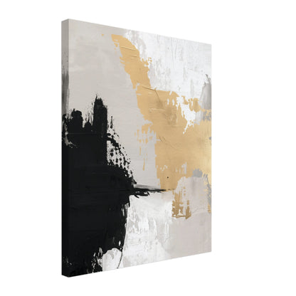 Golden Brushstroke Harmony 40x50 cm Leinwand - Pixara