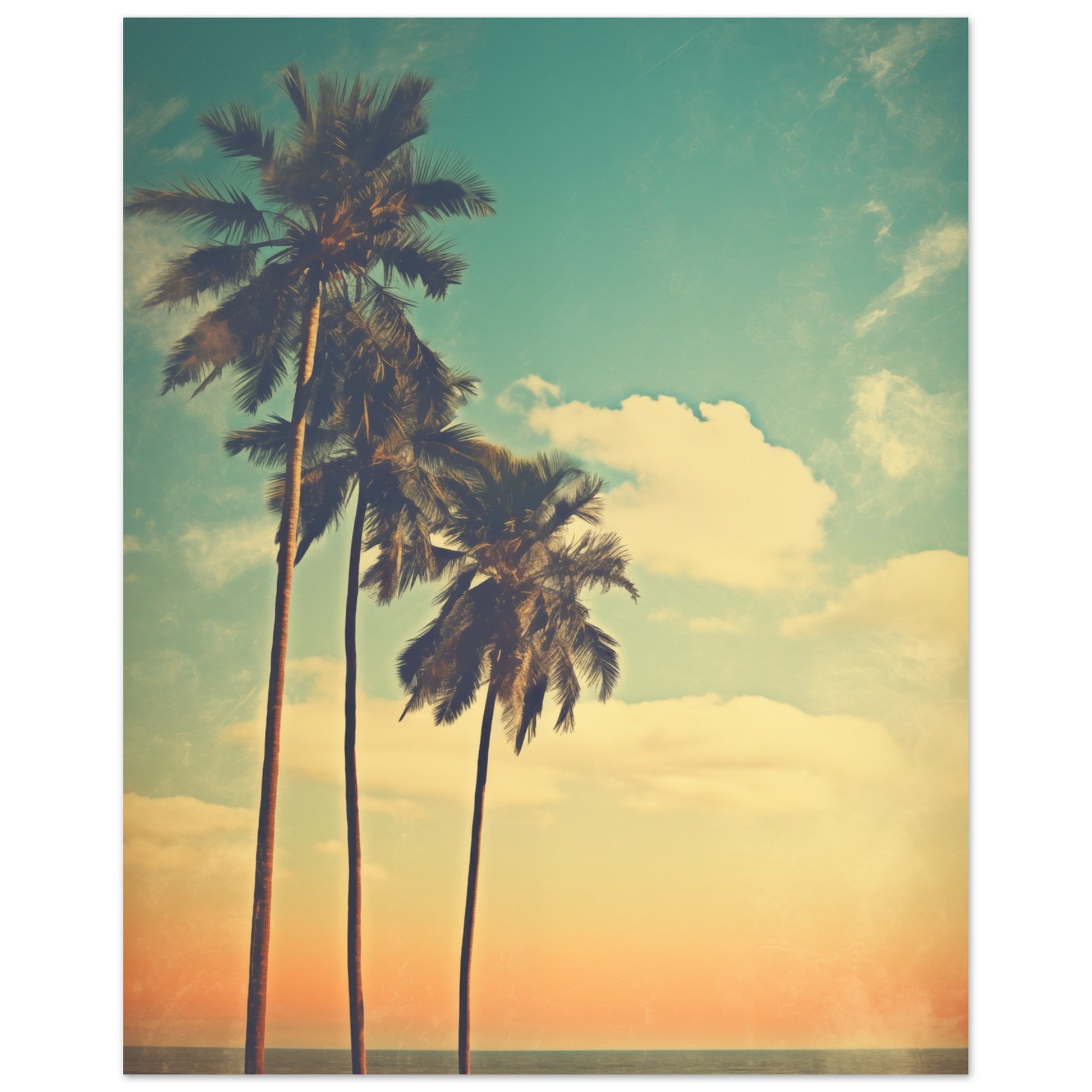 Retro Strandidyll Poster 20x25 cm - Pixara