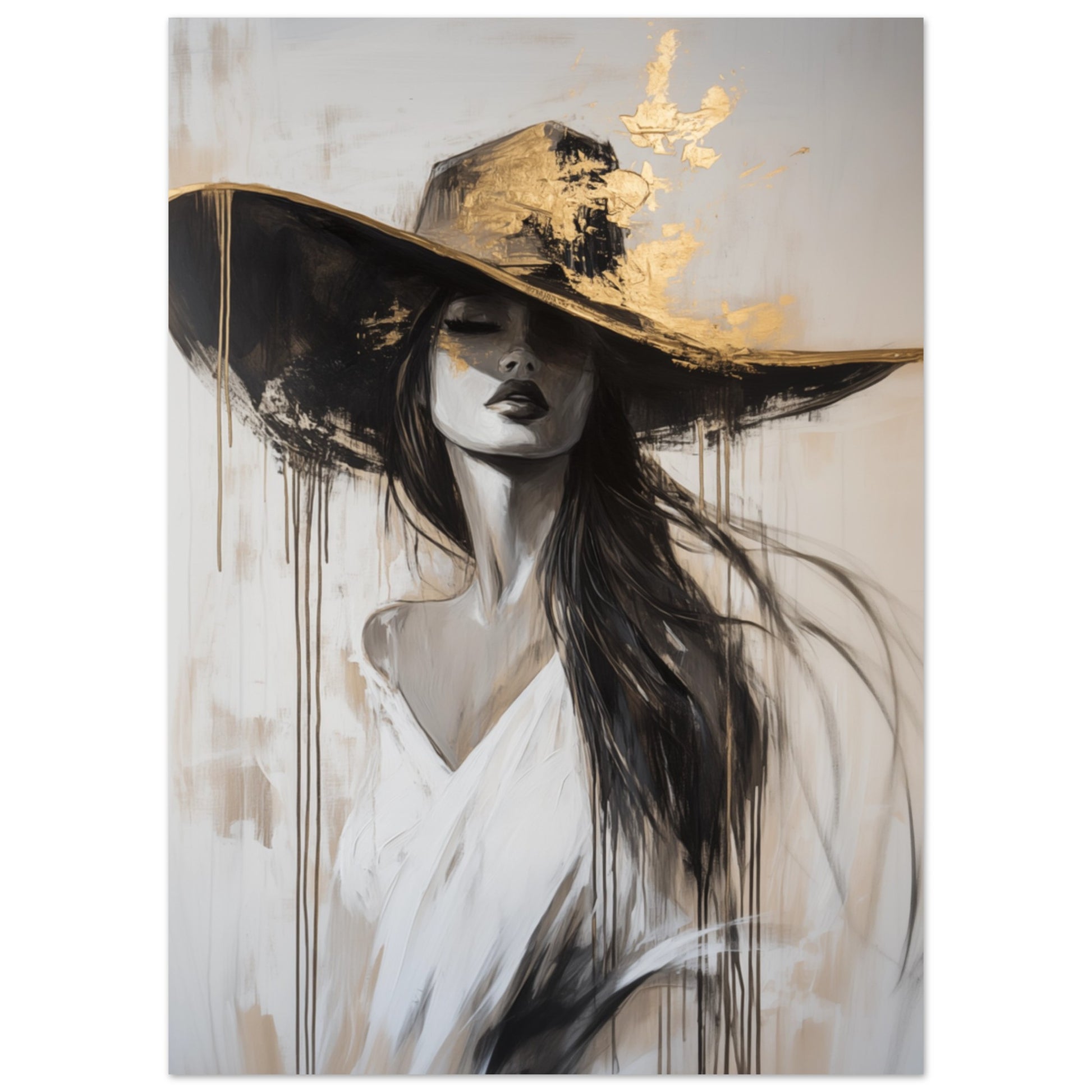 Elegante Frau mit Hut Poster 50x70 cm - Pixara