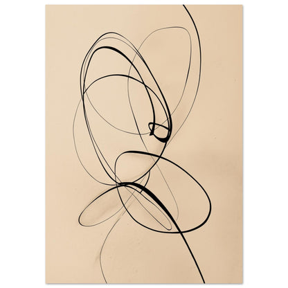 Tanz der Linien – Abstrakte Bewegung in Minimalismus 21x29.7 cm - Pixara