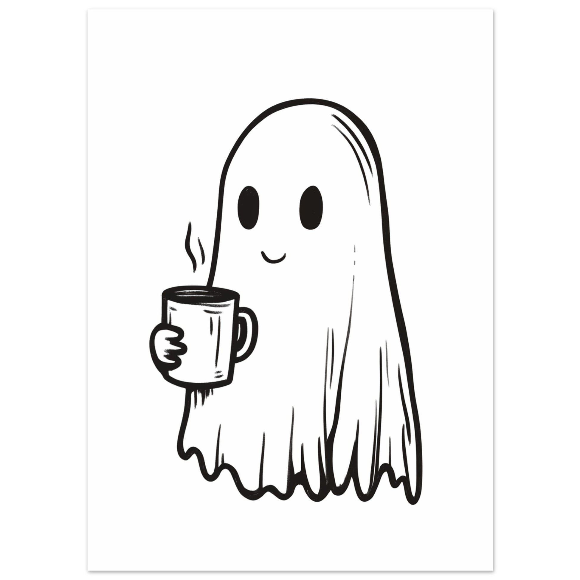 Spooky Coffee Ghost 13x18 cm - Pixara