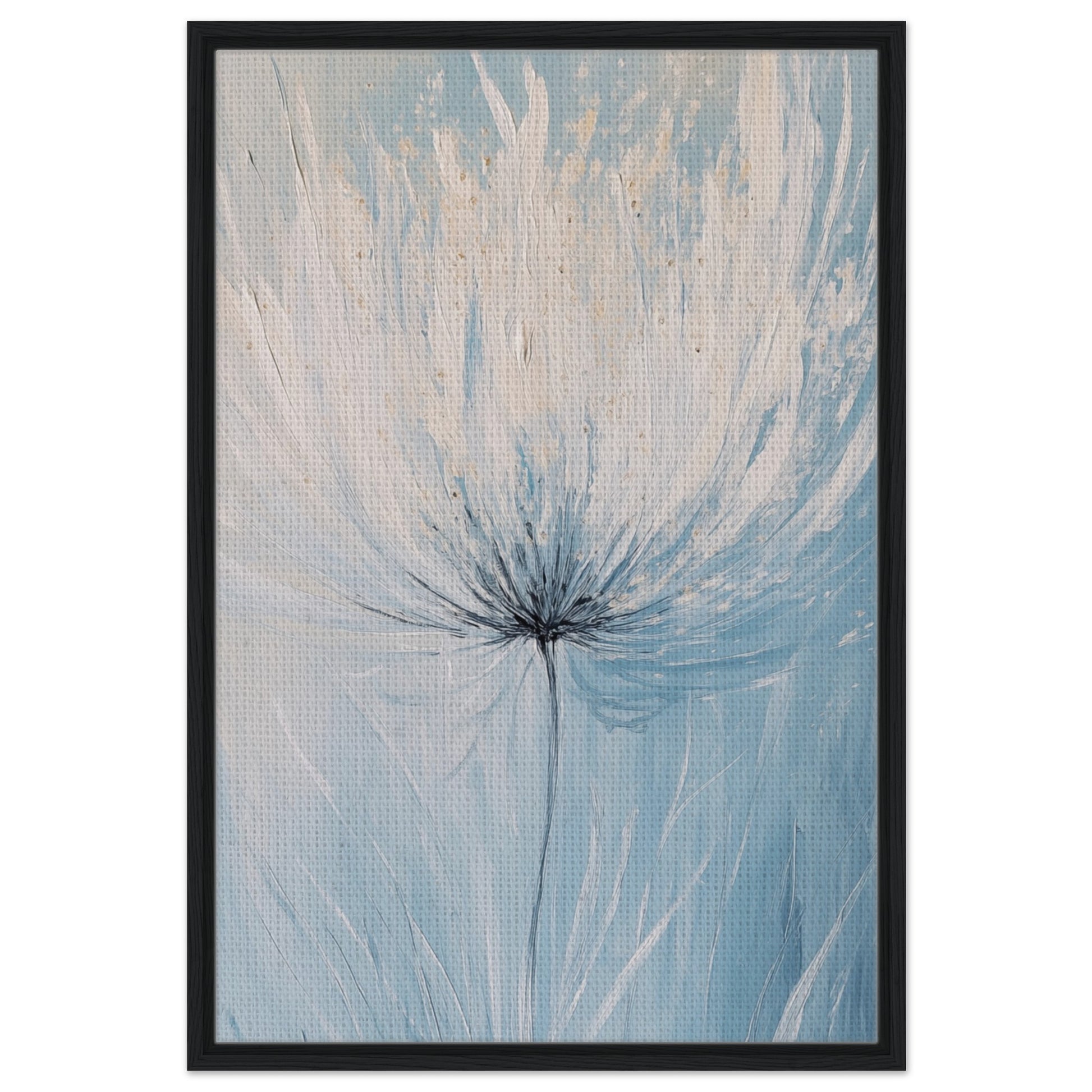 Blühende Sanftheit - Gerahmte Leinwand Schwarzer Rahmen 60x90 cm - Pixara