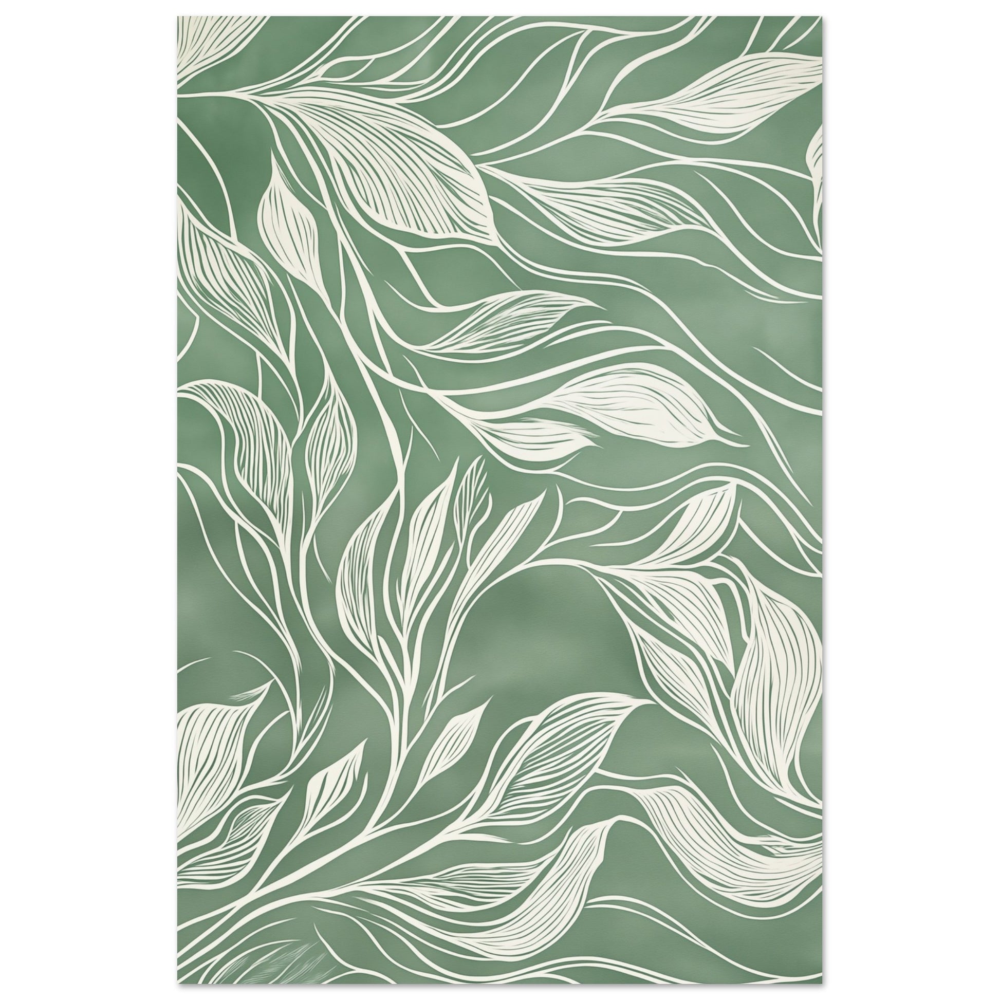 Fließende Eleganz – Abstrakte botanische Linienkunst Poster 60x90 cm - Pixara