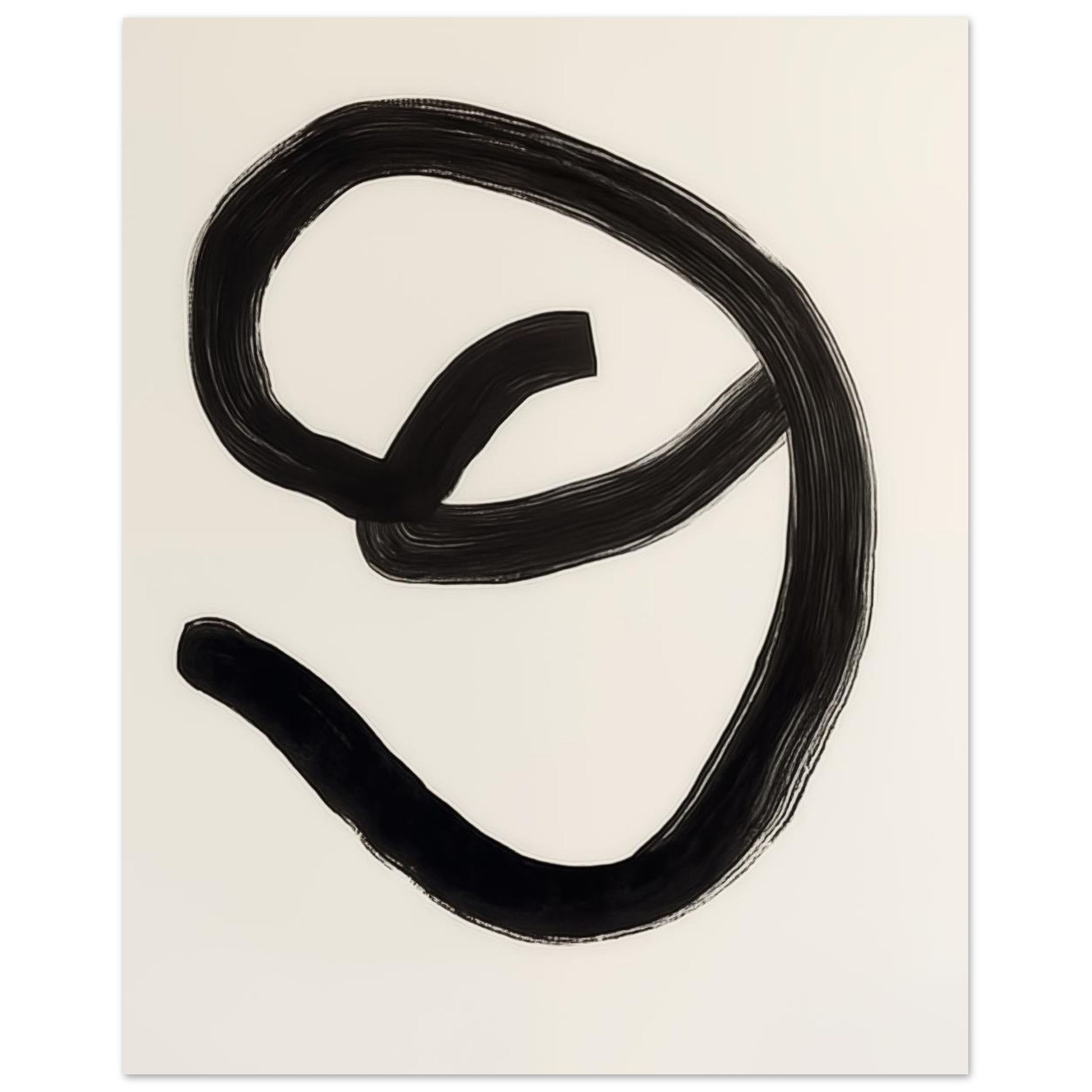 Schwarzer Schwung – Ausdruck in einer Linie 20x25 cm - Pixara