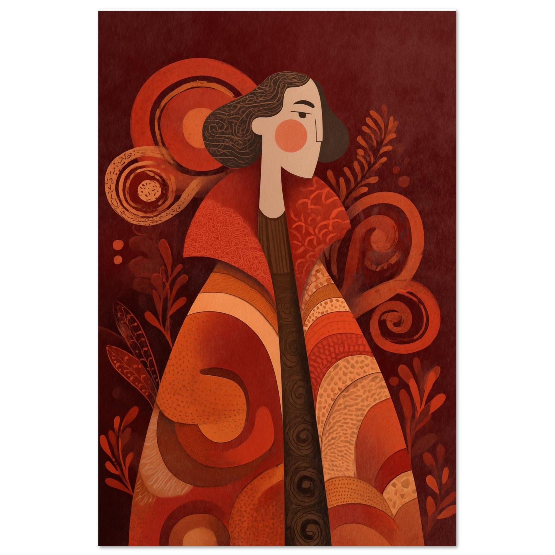 Abstraktes Porträt in Erdtönen 60x90 cm - Pixara