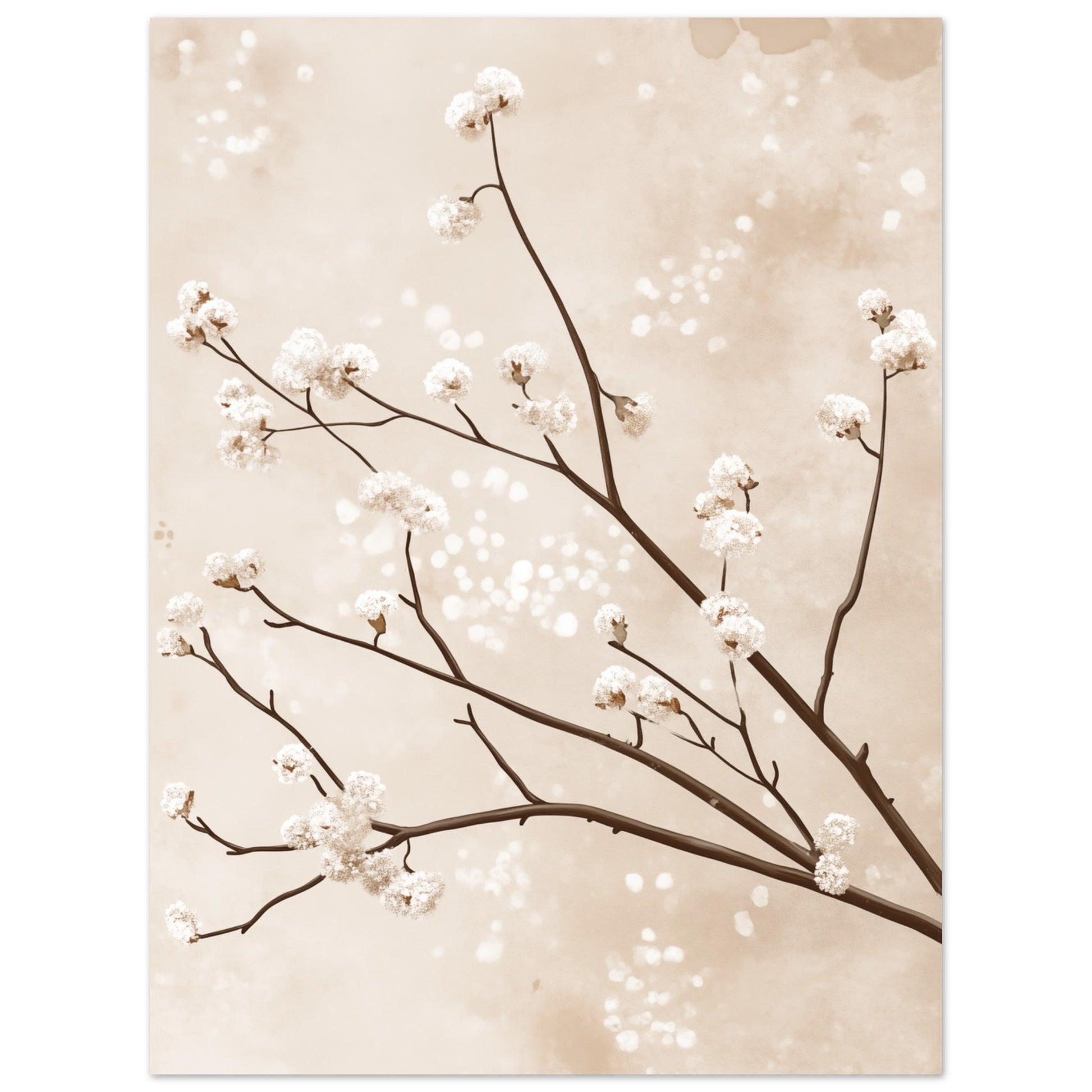 Elegante Japandi-Kirschblüten 30x40 cm - Pixara