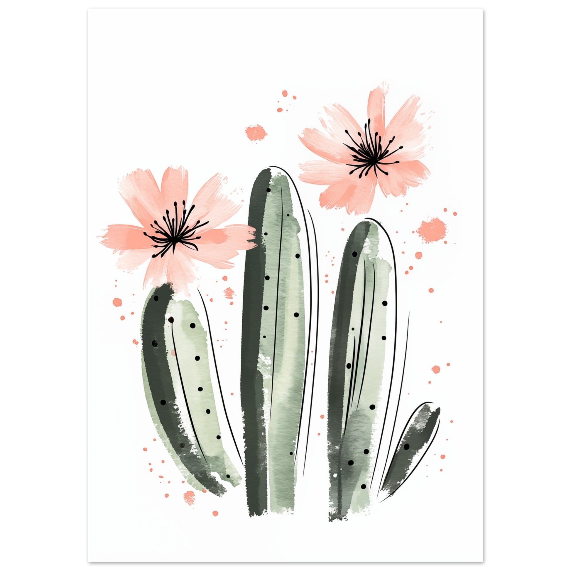 Blühender Kaktus Poster 50x70 cm - Pixara