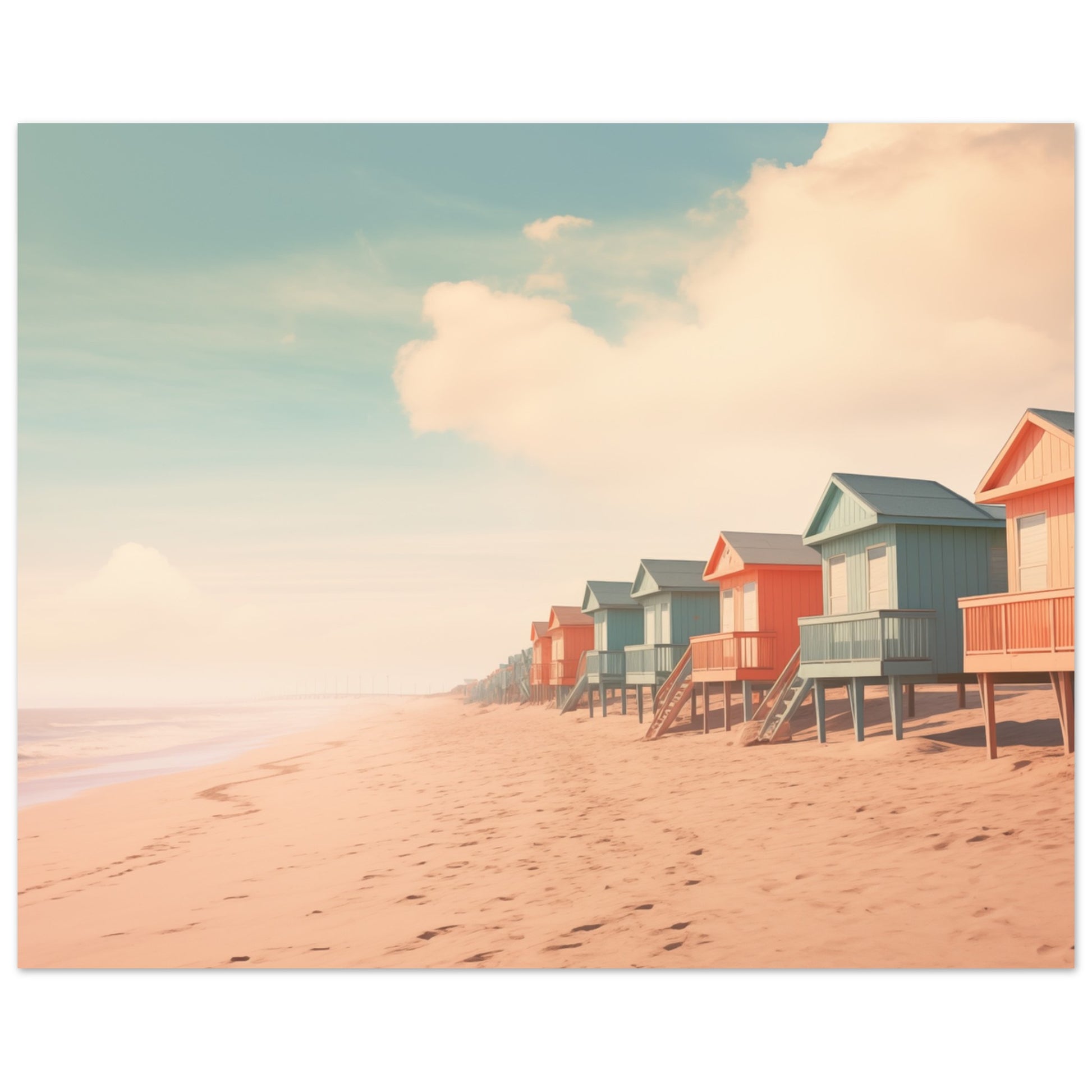 Farbtupfer am Strand Poster 40x50 cm - Pixara