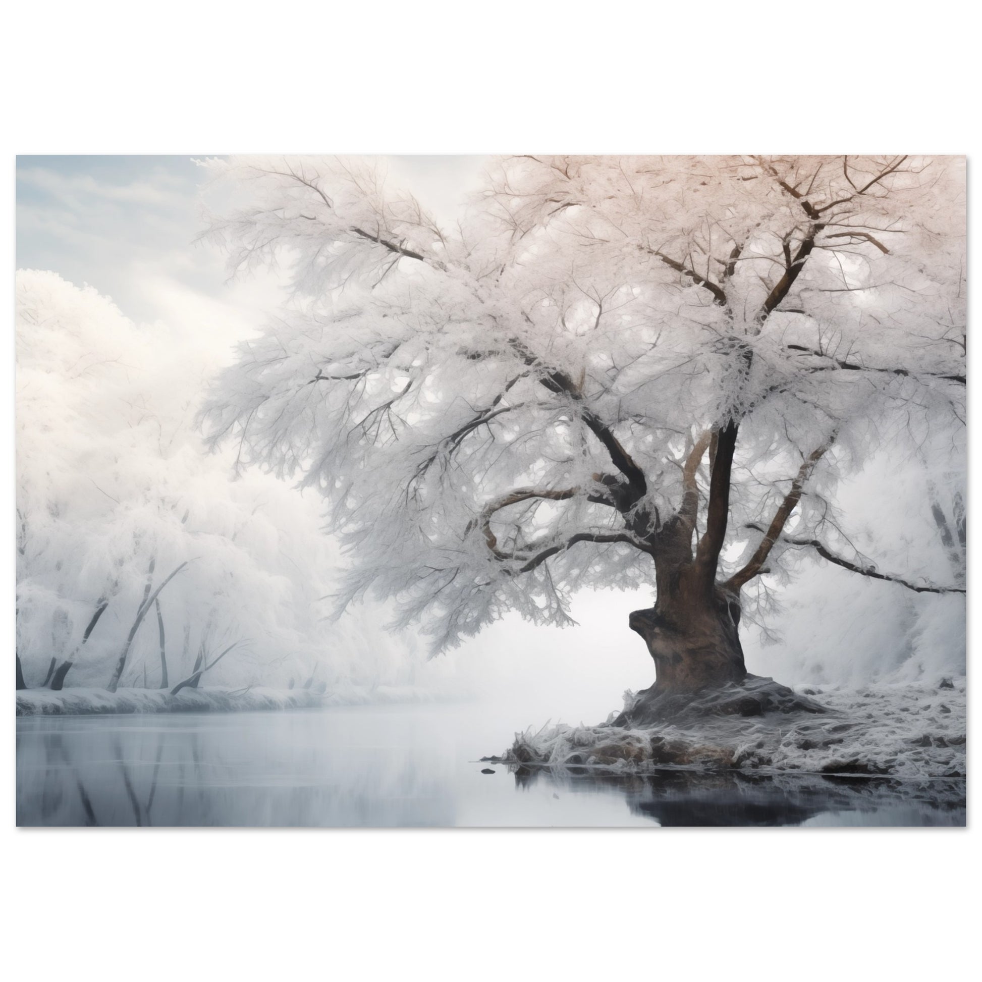 Wintertraum am See Poster A4 21x29.7 cm - Pixara