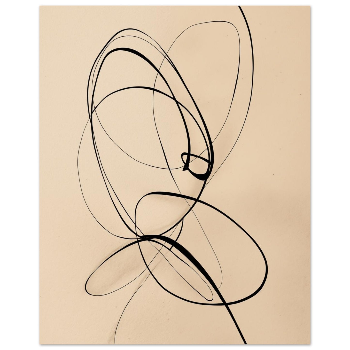 Tanz der Linien – Abstrakte Bewegung in Minimalismus 20x25 cm - Pixara