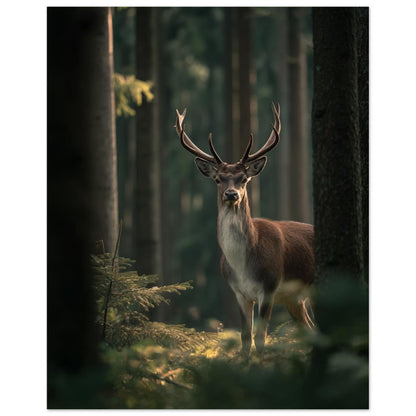 Edelhirsch im Morgenlicht 40x50 cm - Pixara