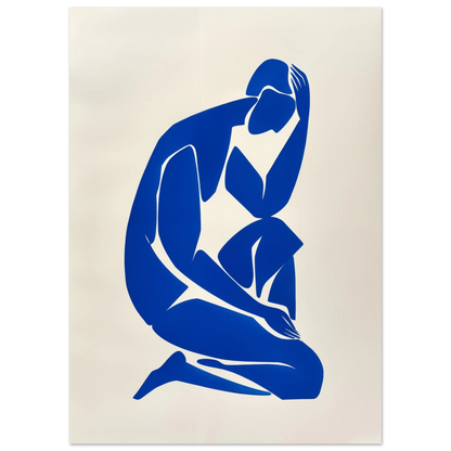 Stille Figur in Blau Poster 50x70 cm - Pixara