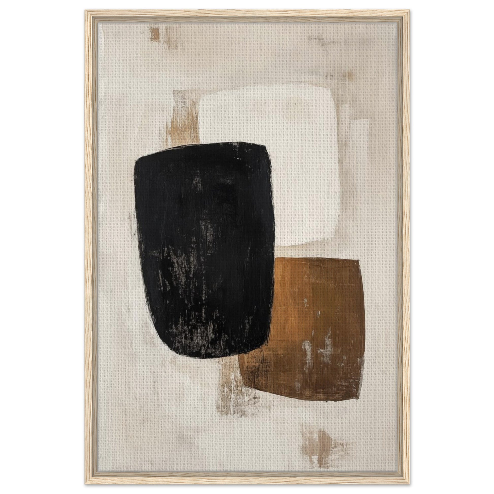 Minimalistische Eleganz – Abstrakte Formen | Gerahmte Leinwand Holzrahmen 60x90 cm - Pixara