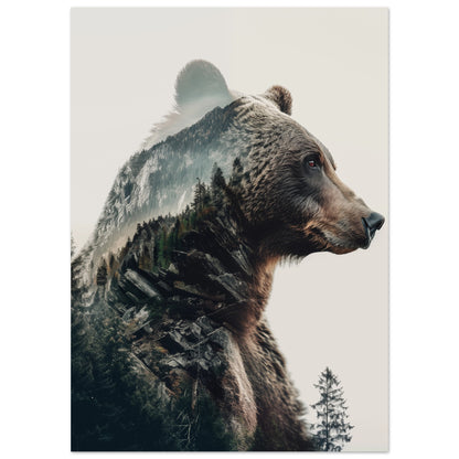 Majestätischer Bär im Bergland 50x70 cm - Pixara