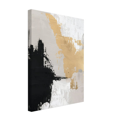 Golden Brushstroke Harmony 30x40 cm Leinwand - Pixara