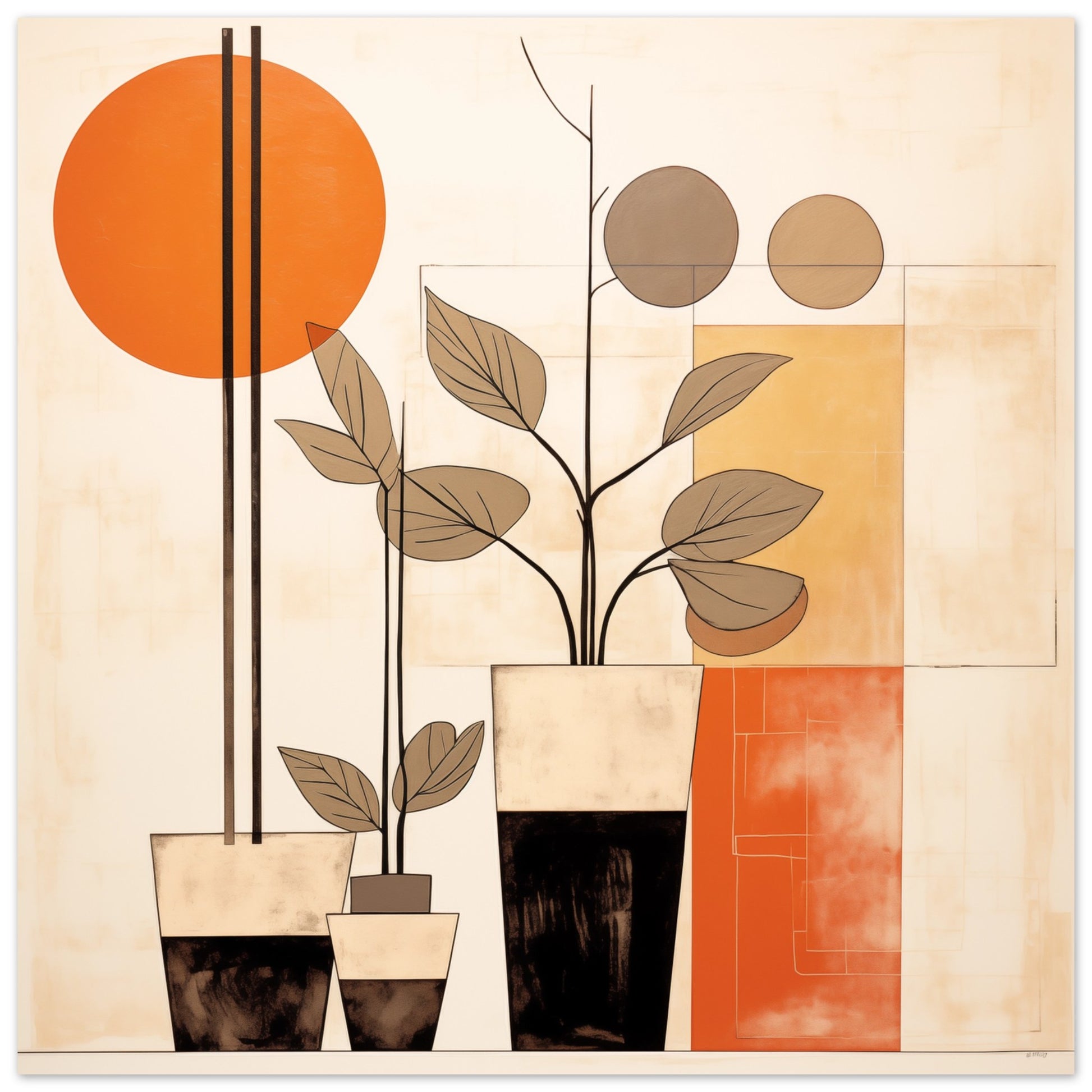 Silhouetten im Sonnenuntergang Poster 50x50 cm - Pixara