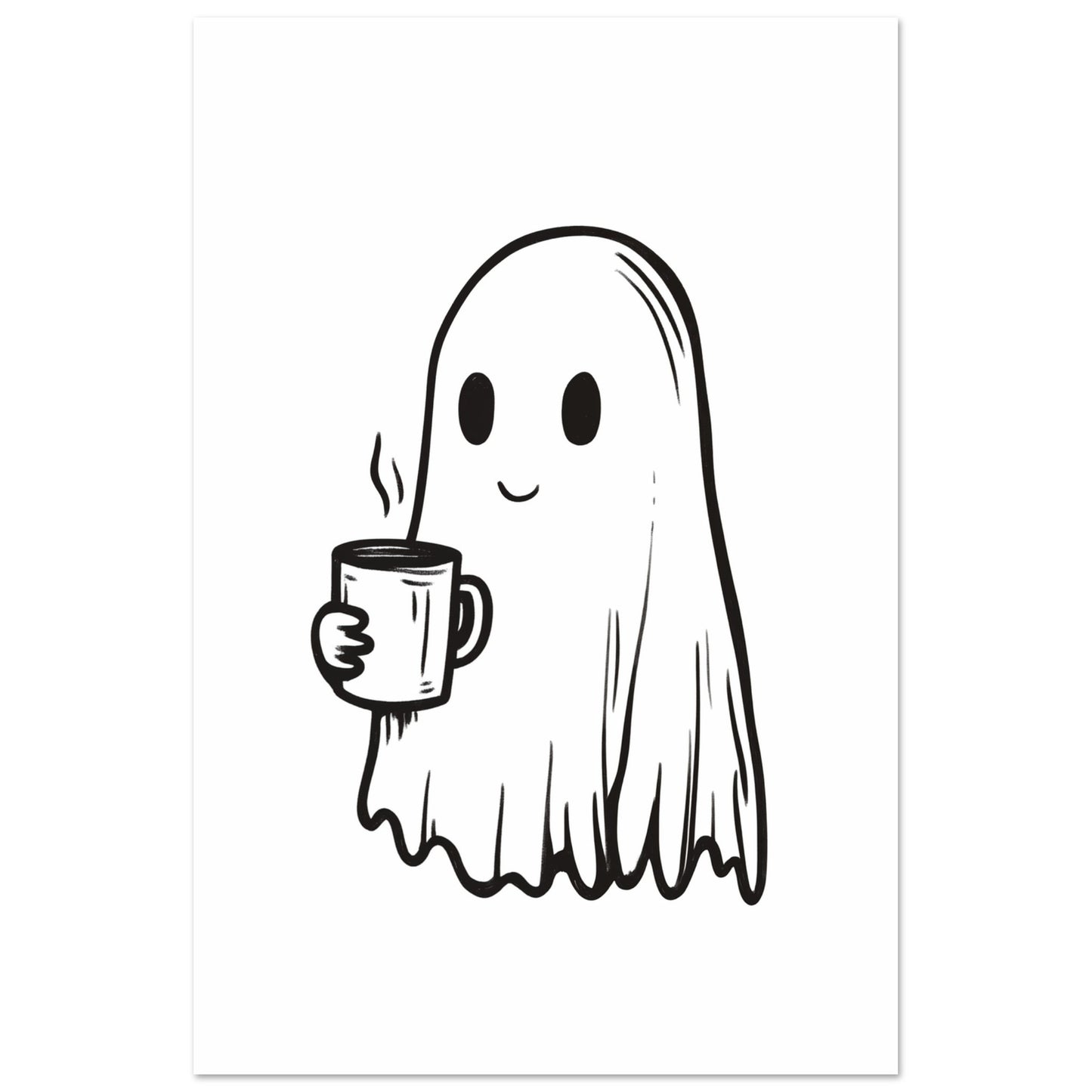 Spooky Coffee Ghost 60x90 cm - Pixara