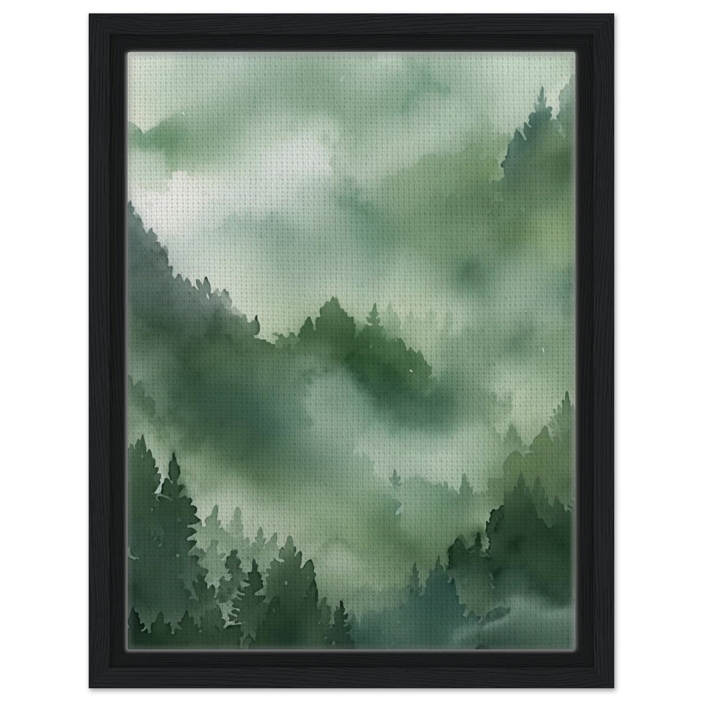Morgendämmerung im Urwald | Gerahmte Leinwand Schwarzer Rahmen 30x40 cm - Pixara