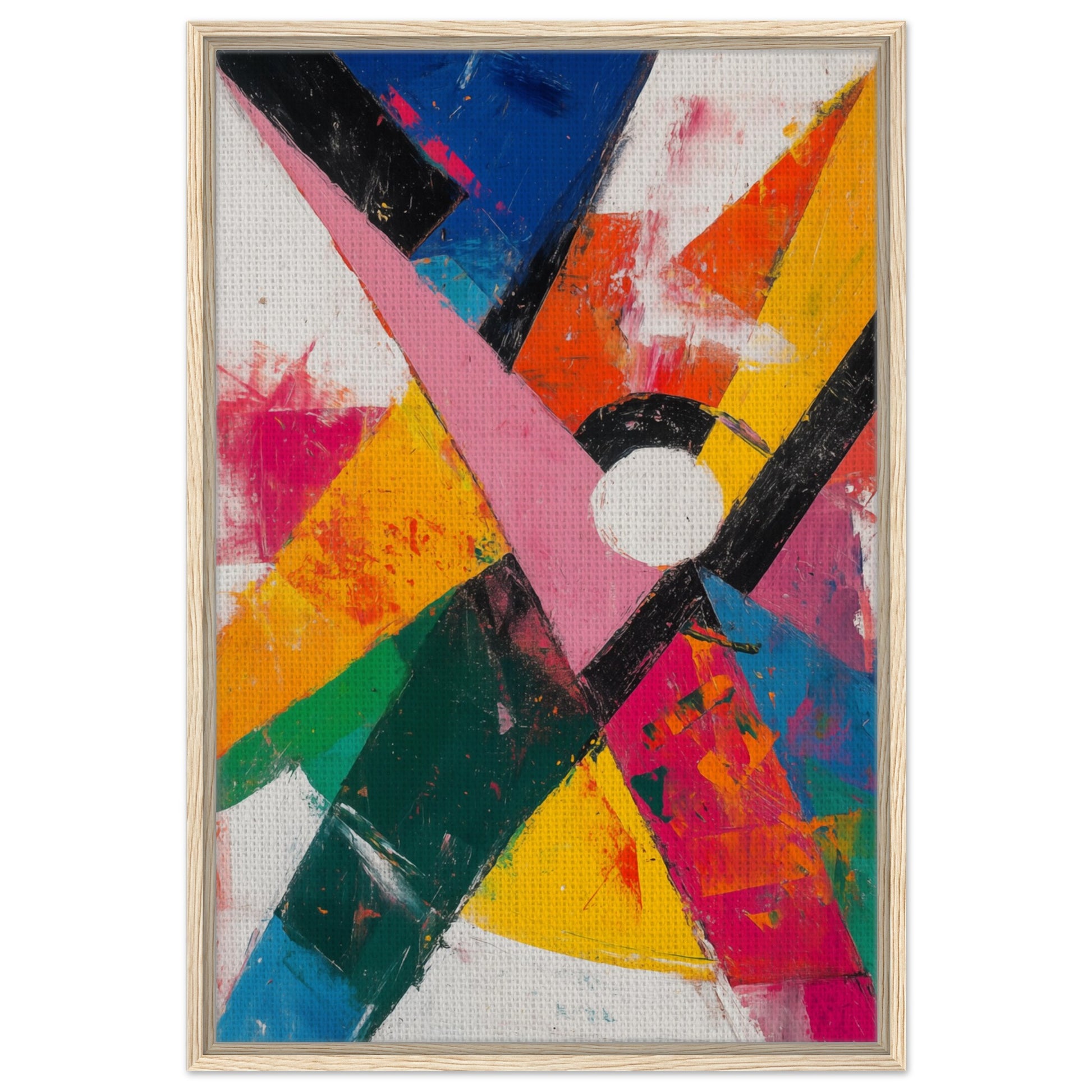 Abstraktes Farbspiel der Energie | Gerahmte Leinwand Holzrahmen 60x90 cm - Pixara