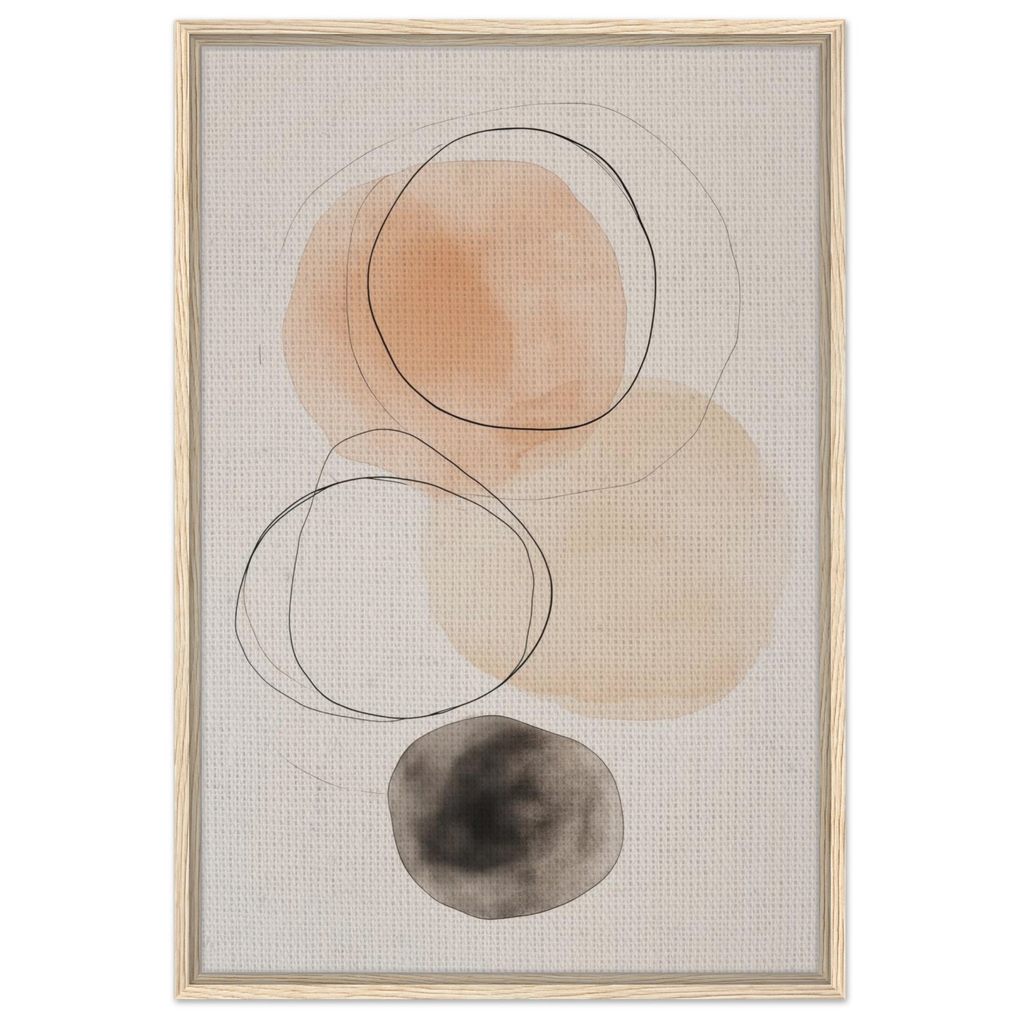 Balance der Kreise | Gerahmte Leinwand Holzrahmen 60x90 cm - Pixara