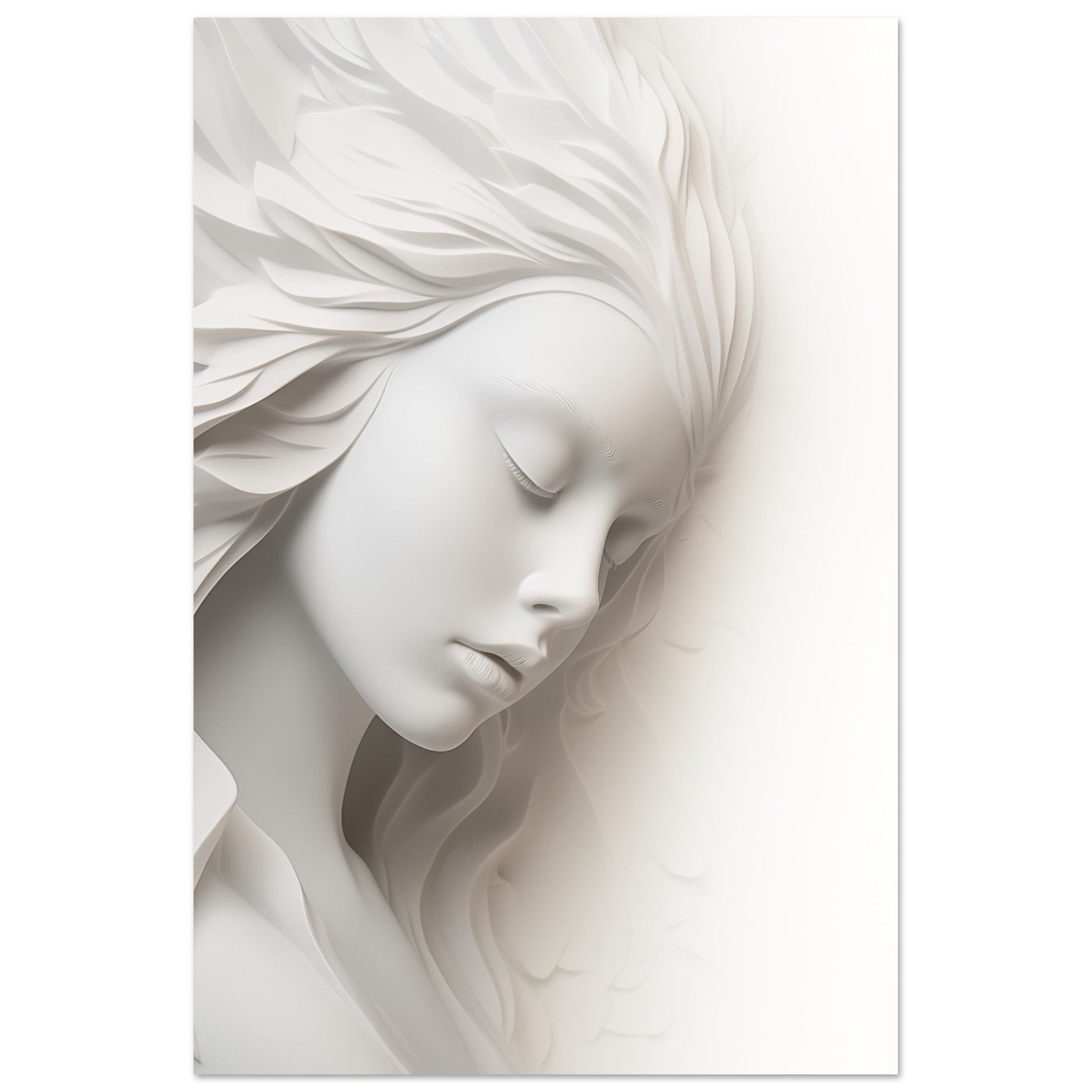 Gedankenstille in Marmor Poster 60x90 cm - Pixara