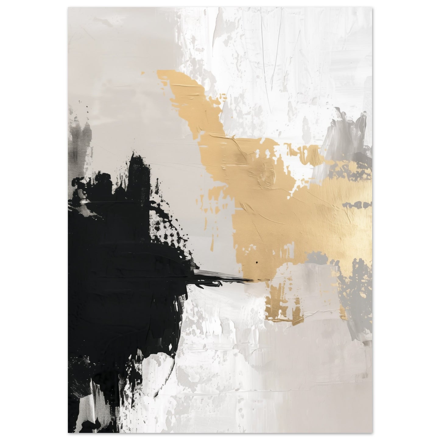 Golden Brushstroke Harmony 50x70 cm Poster - Pixara