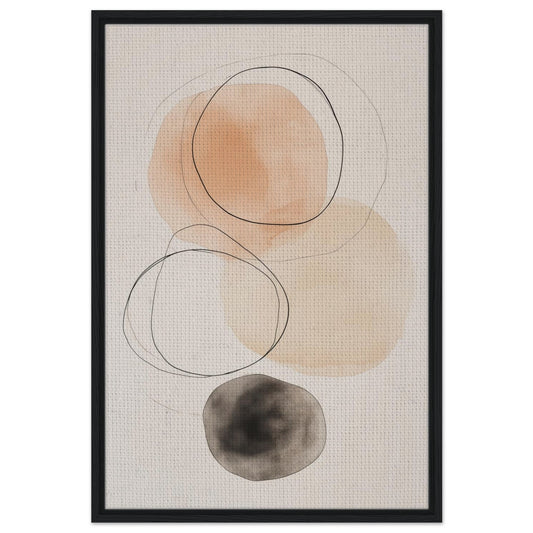 Balance der Kreise | Gerahmte Leinwand Schwarzer Rahmen 60x90 cm - Pixara
