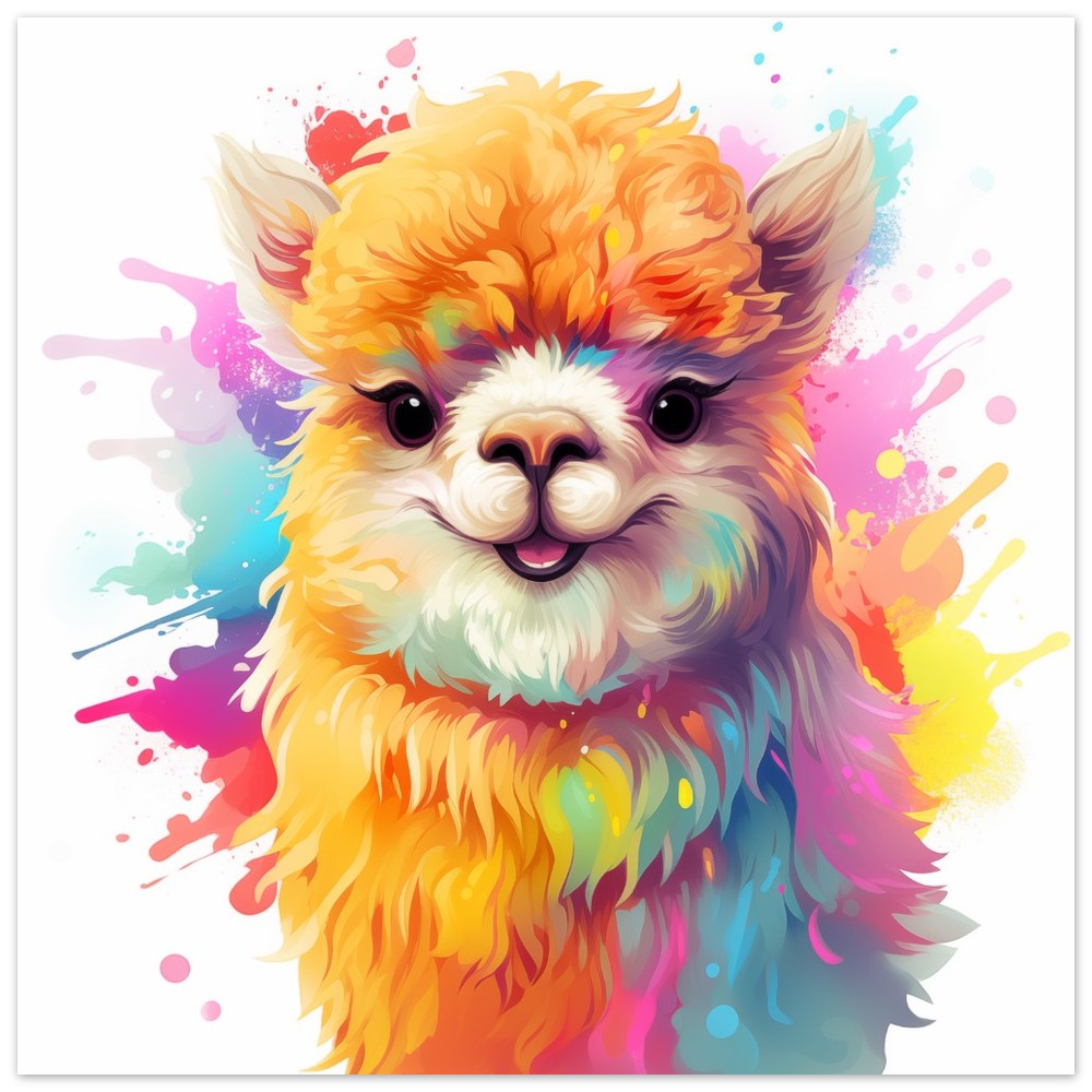 Alpaka "Alfie" Poster 30x30 cm - Pixara
