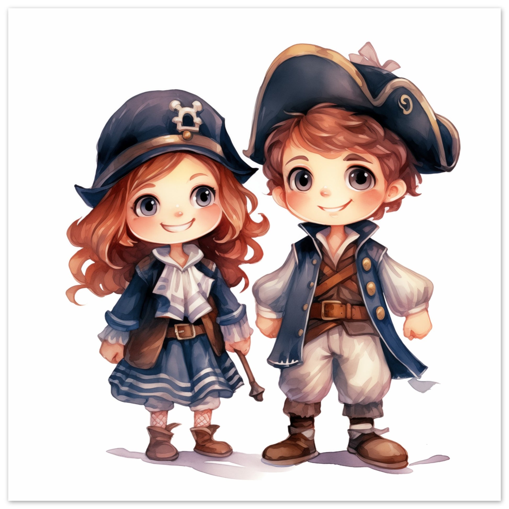 Kapitänin Clara und Erster Maat Max Poster 25x25 cm - Pixara