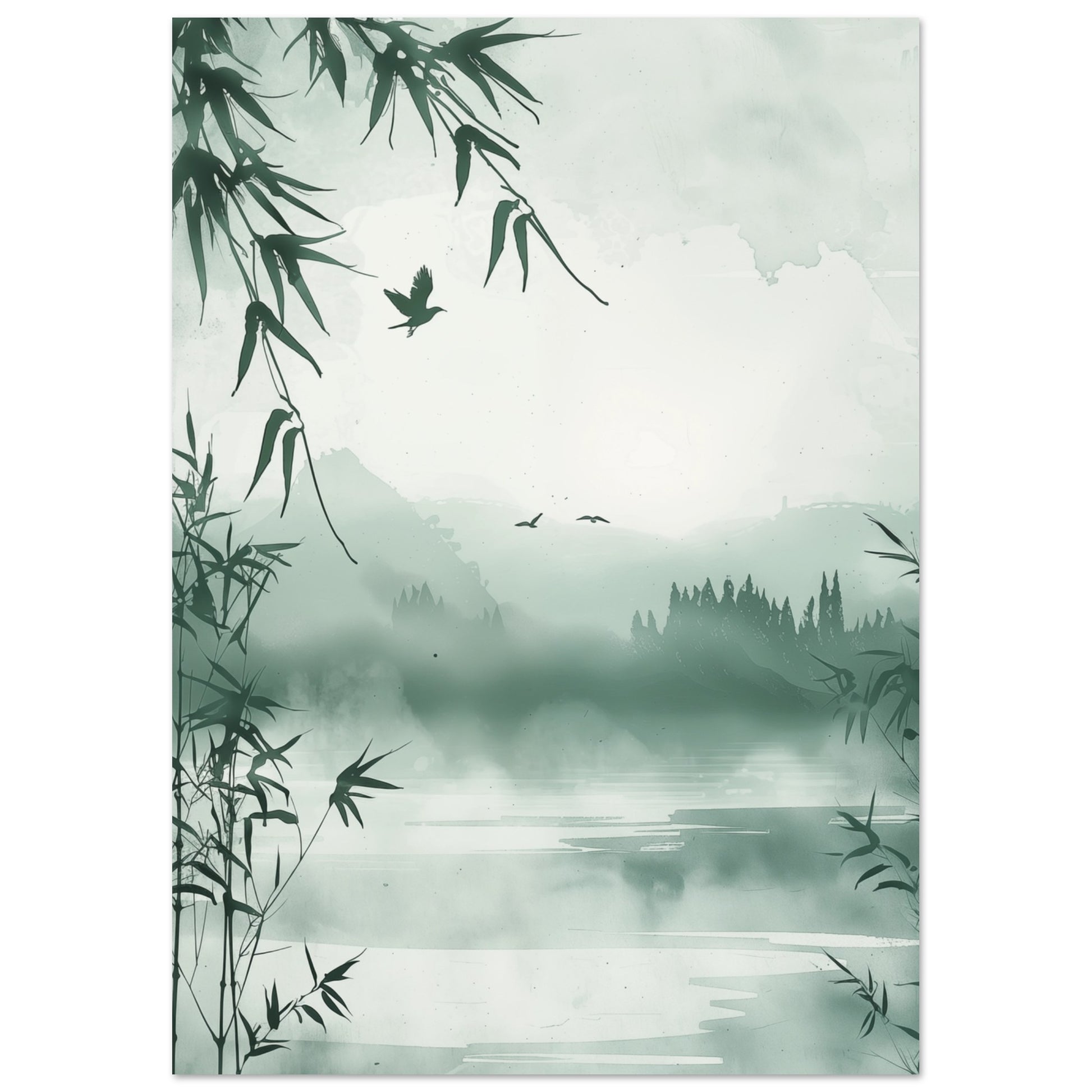 Nebel im Bambuswald A4 21x29.7 cm - Pixara