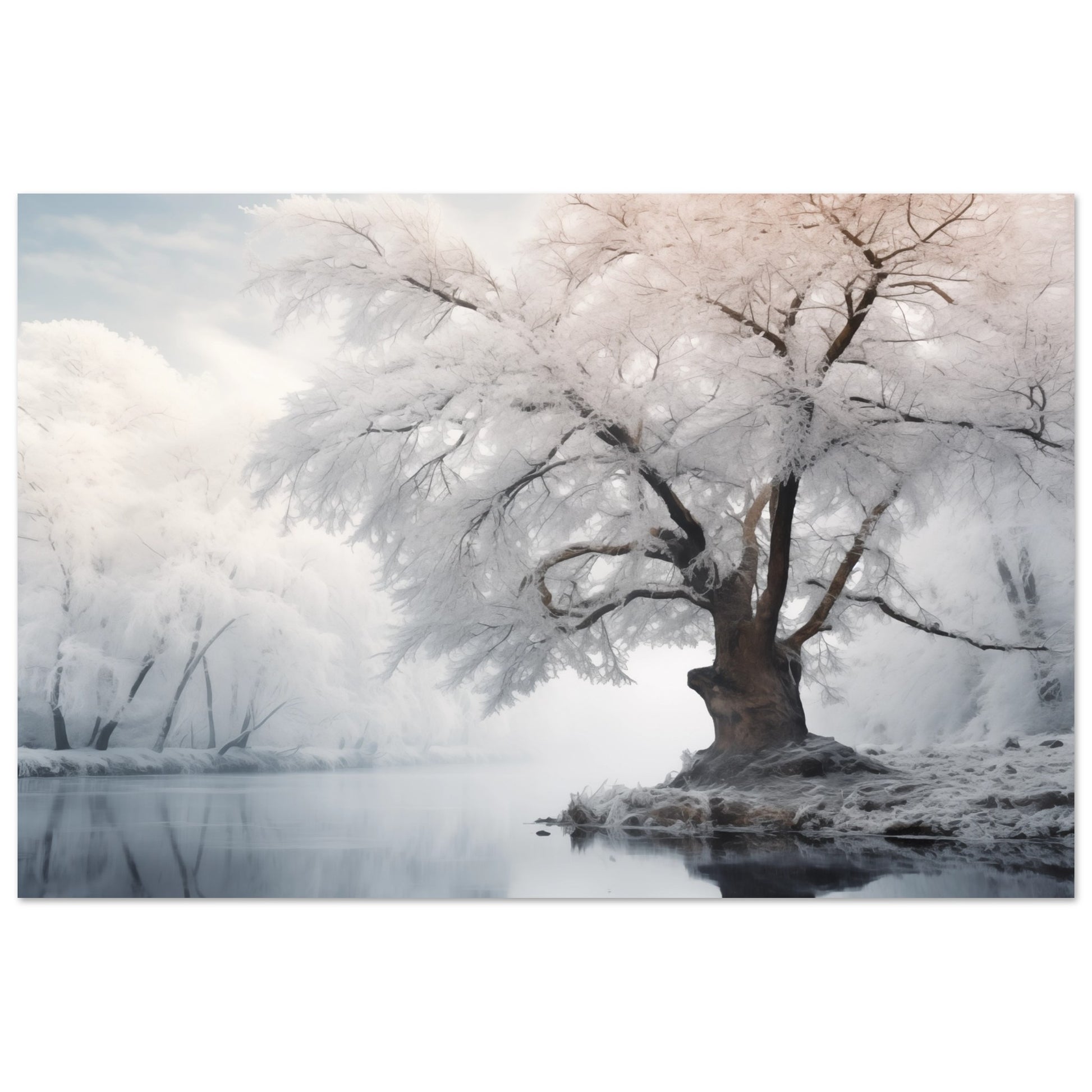 Wintertraum am See Poster 60x90 cm - Pixara