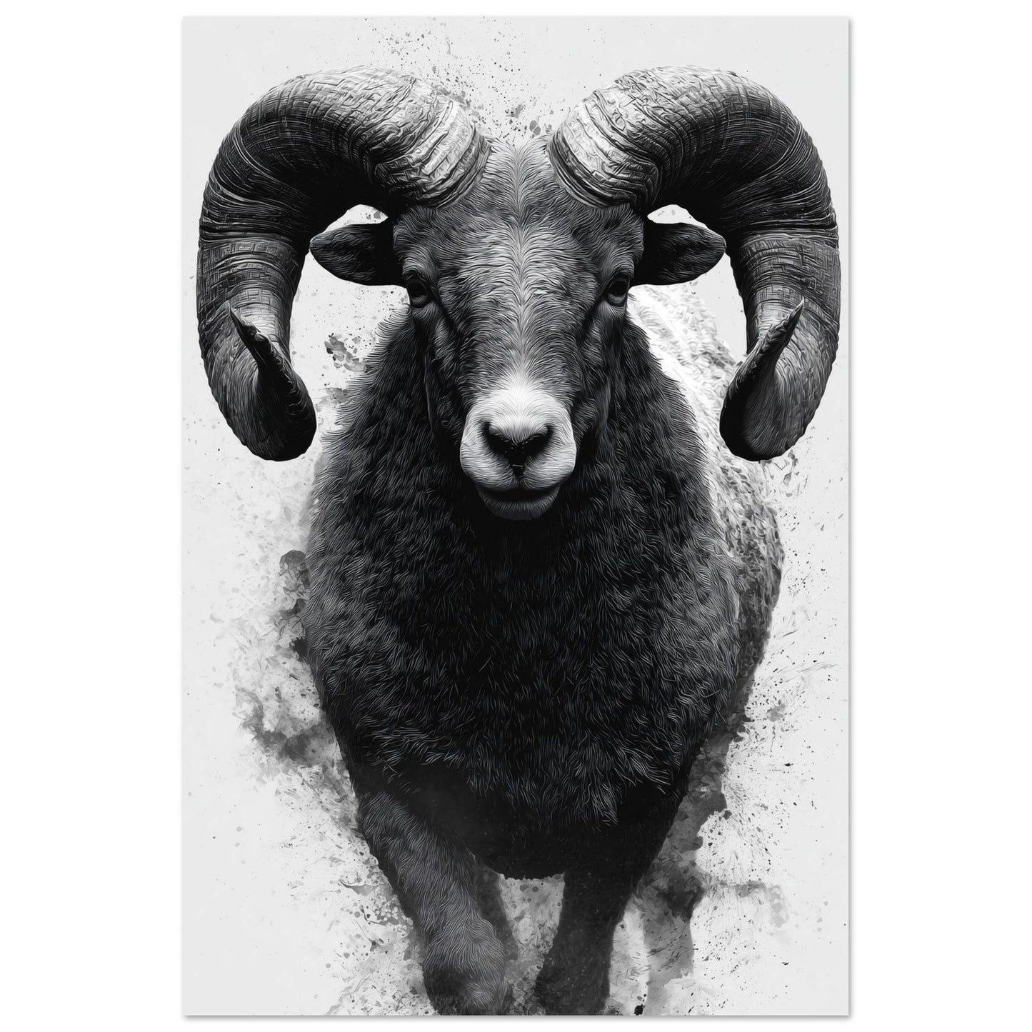 Widder – Schwarzweiß Fine-Art Porträt 60x90 cm - Pixara