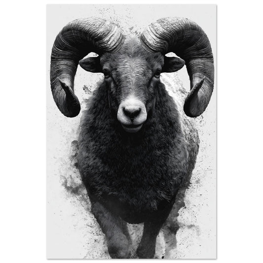 Widder – Schwarzweiß Fine-Art Porträt 60x90 cm - Pixara