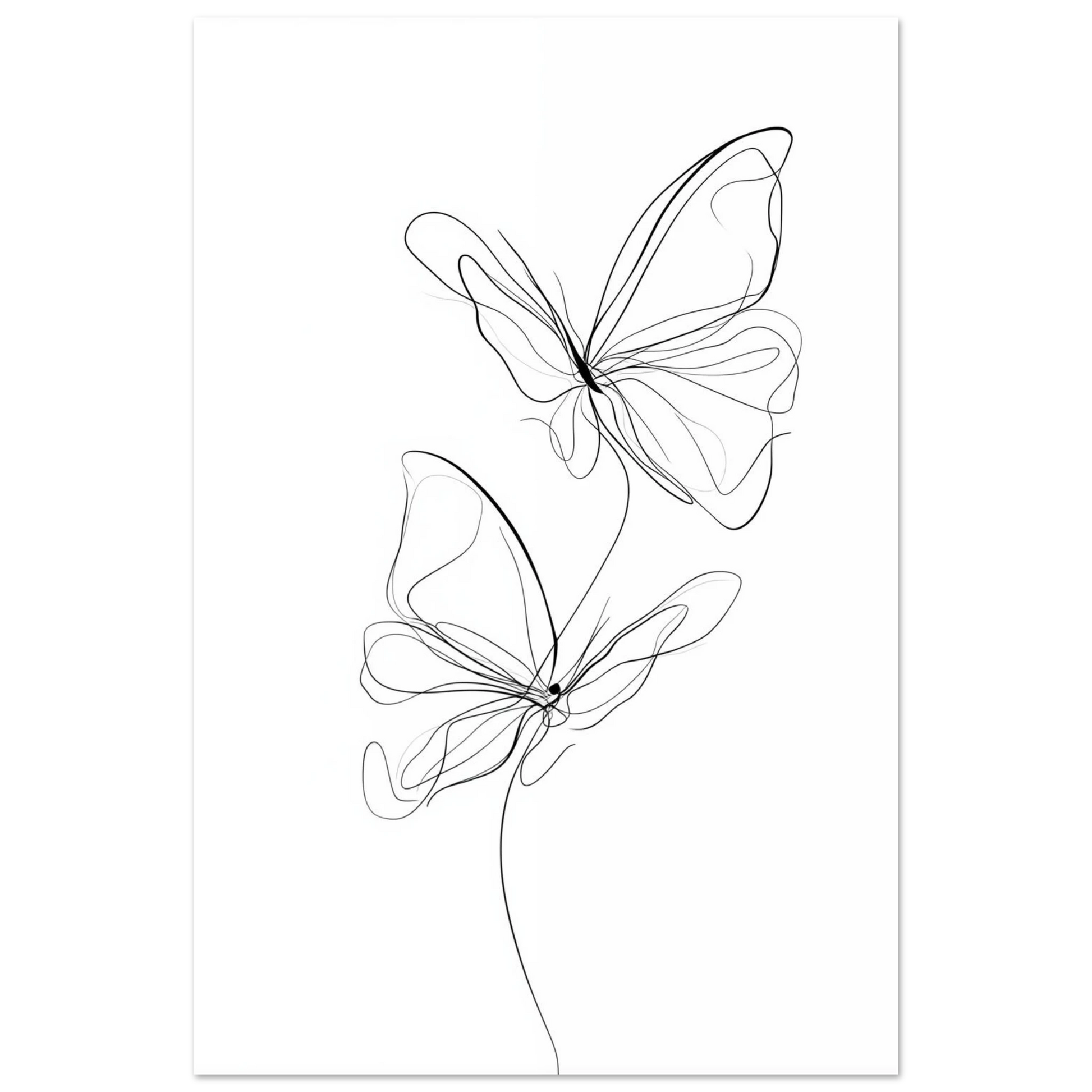 Federleicht – Schmetterlinge in Linie Poster 60x90 cm - Pixara
