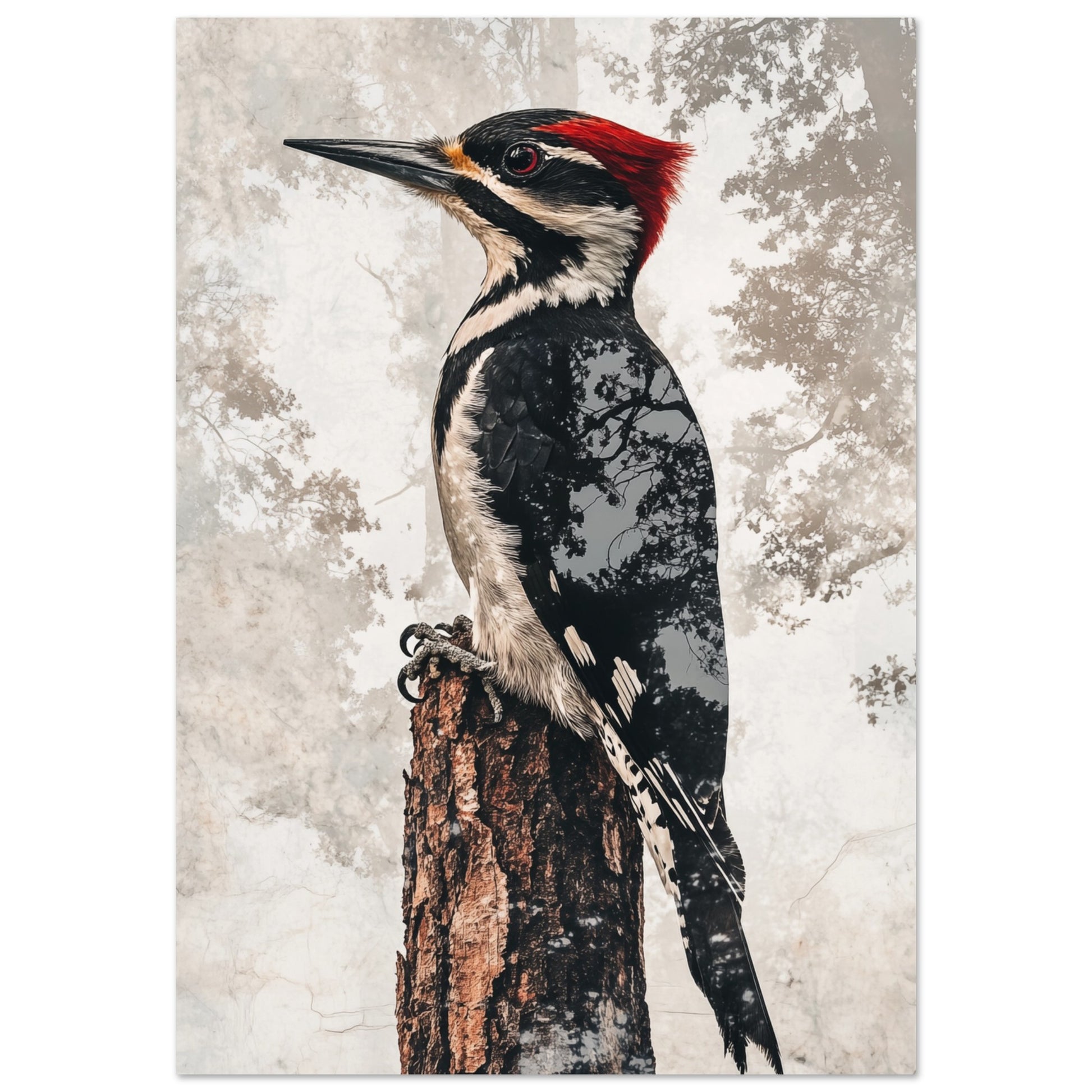 Doppelbelichtung Specht 70x100 cm - Pixara